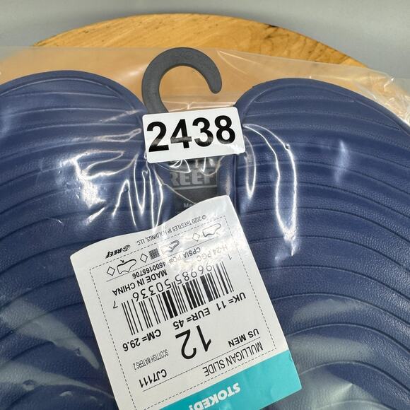 Reef Mulligan Slides Scottish Waters 2 Men's Size 12 Limited Blue Plaid NWT - Picture 7 of 7